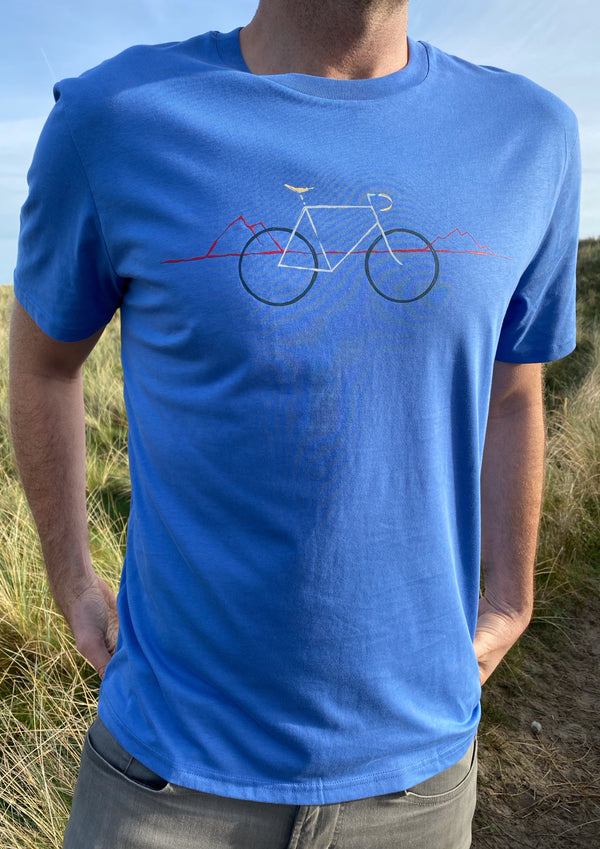 Mountains Bike (Blue)-100% Organic Cotton t-shirt