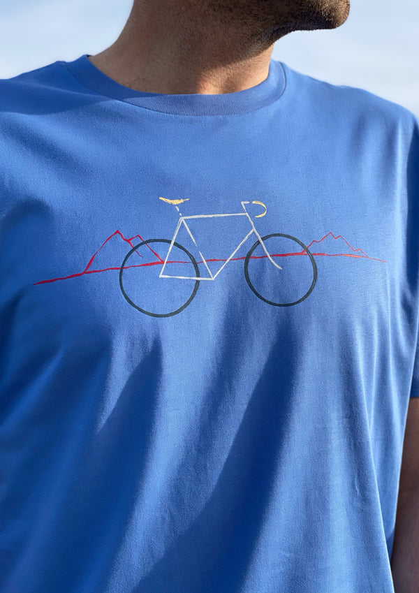 Mountains Bike (Blue)-100% Organic Cotton t-shirt