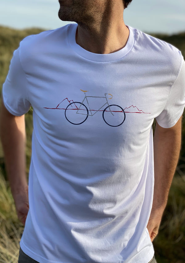 Mountains Bike (White)-100% Organic Cotton t-shirt
