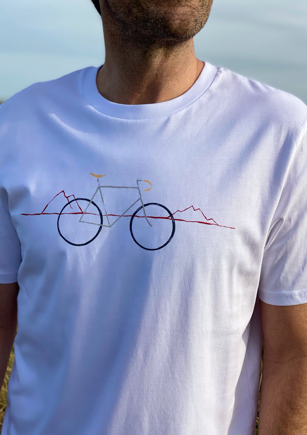 Mountains Bike (White)-100% Organic Cotton t-shirt