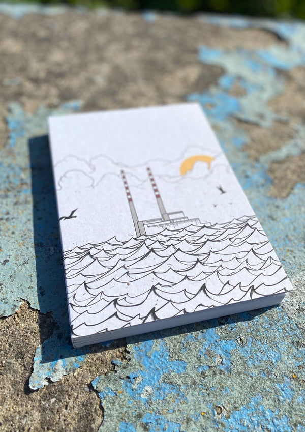 Poolbeg Chimneys - A5  Recycled Notebook