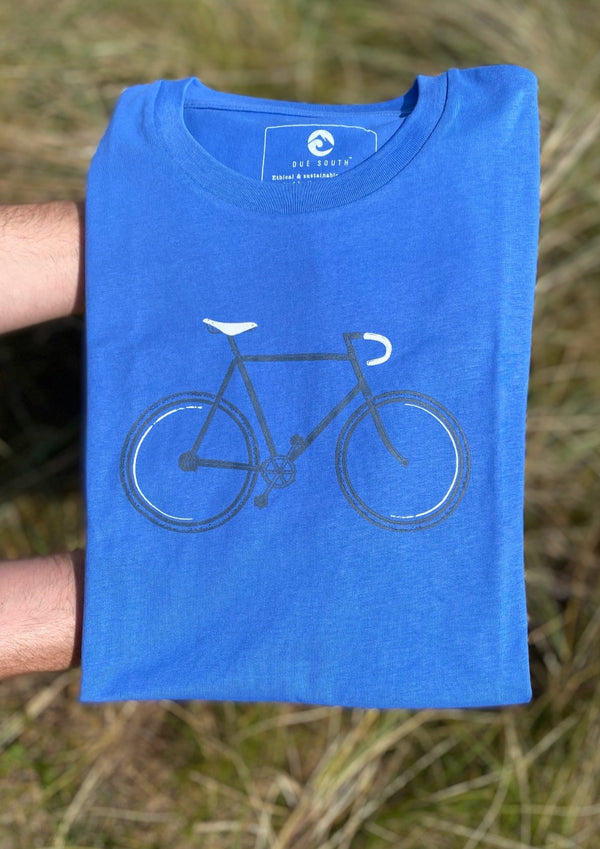 Racing Bike (Blue)-Organic cotton t-shirt