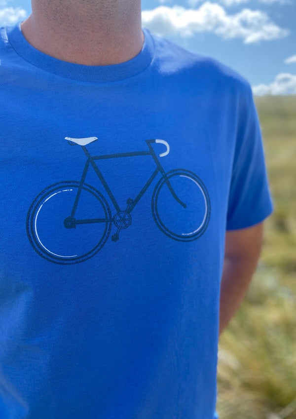 Racing Bike (Blue)-Organic cotton t-shirt