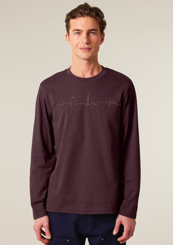 Dublin Skyline long sleeve-100%organic cotton t-shirt