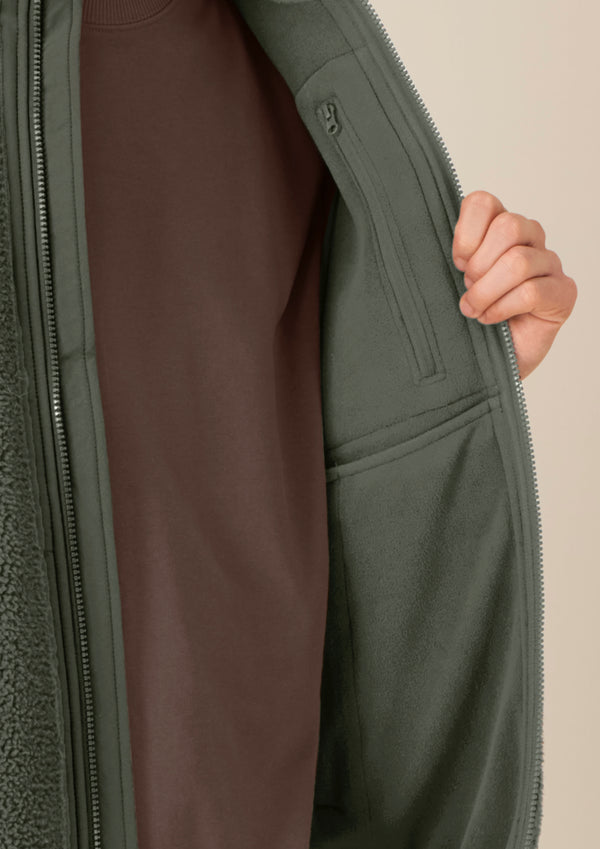 Due South Gilet (Khaki) - 100% premium recycled fleece