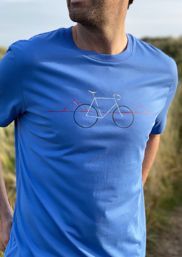 Mountains Bike (Blue)-100% Organic Cotton t-shirt