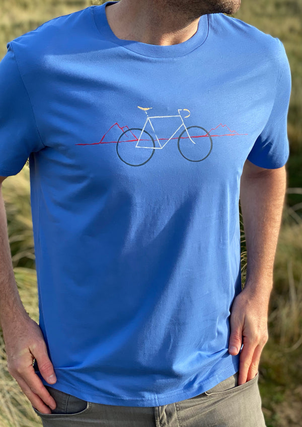 Mountains Bike (Blue)-100% Organic Cotton t-shirt