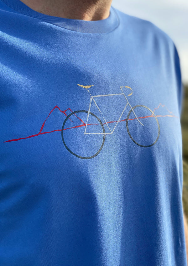 Mountains Bike (Blue)-100% Organic Cotton t-shirt