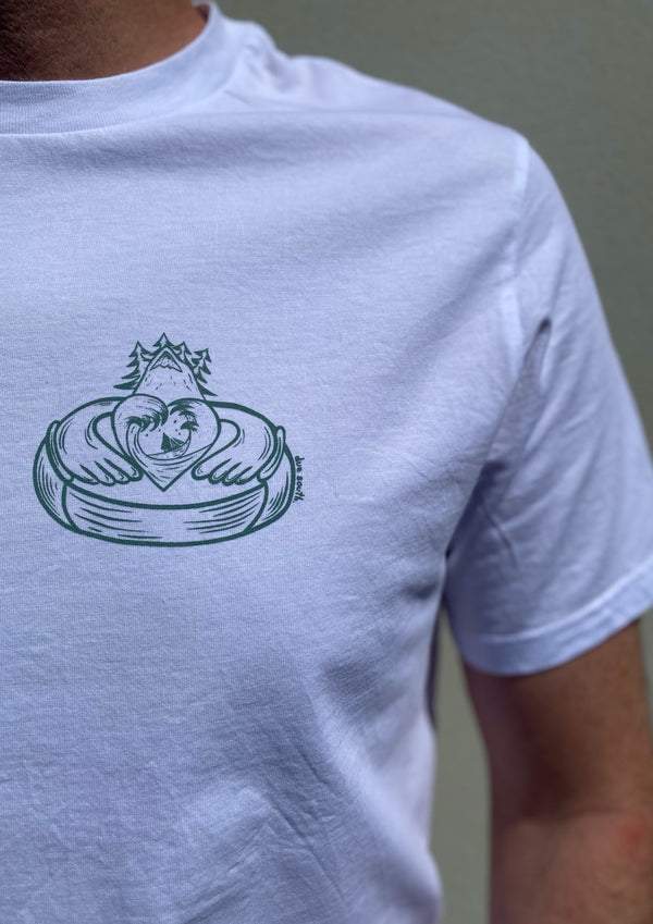 Nature Claddagh - 100% Organic cotton t-shirt (White)