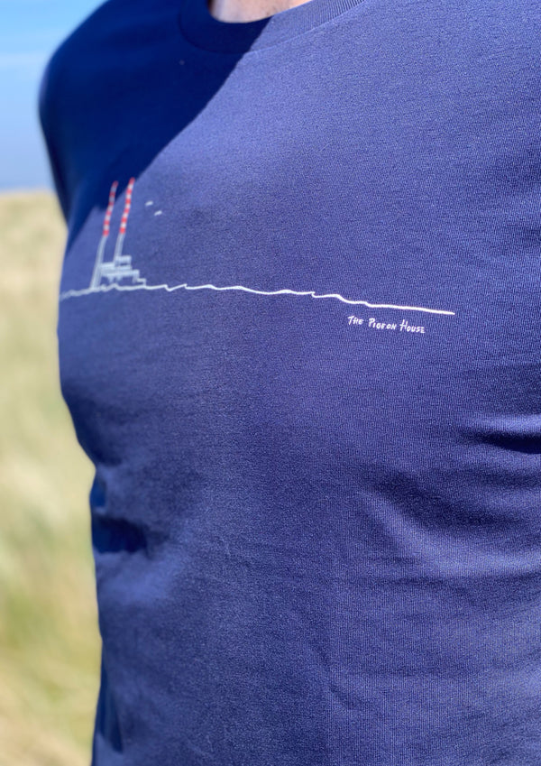 Poolbeg Chimneys / Pigeon House (French Navy) - 100% Organic cotton t-shirt