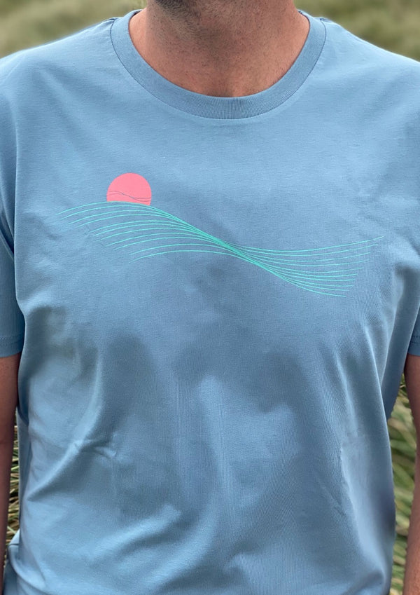 Summer Swell (blue)-Organic cotton t-shirt