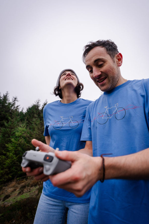 Mountains Bike (Blue)-100% Organic Cotton t-shirt