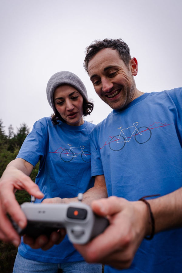 Mountains Bike (Blue)-100% Organic Cotton t-shirt