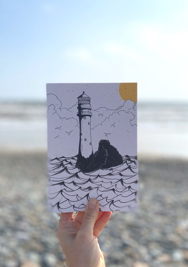 Fastnet Lighthouse - A5  Recycled Notebook